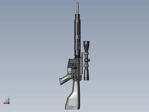 手枪左轮冲锋枪老式狙击步枪设计3D图纸ar15_flat-top-1 2 SW UG X_T后视缩略图