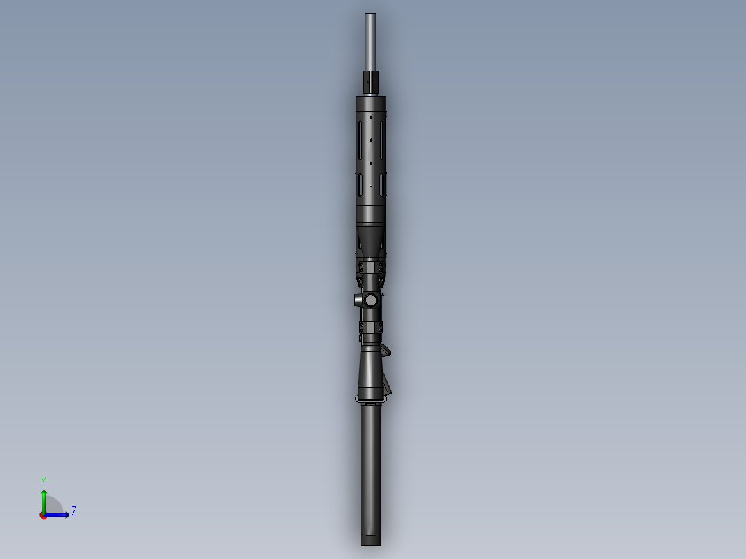 手枪左轮冲锋枪老式狙击步枪设计3D图纸ar15_flat-top-1 2 SW UG X_T左视图