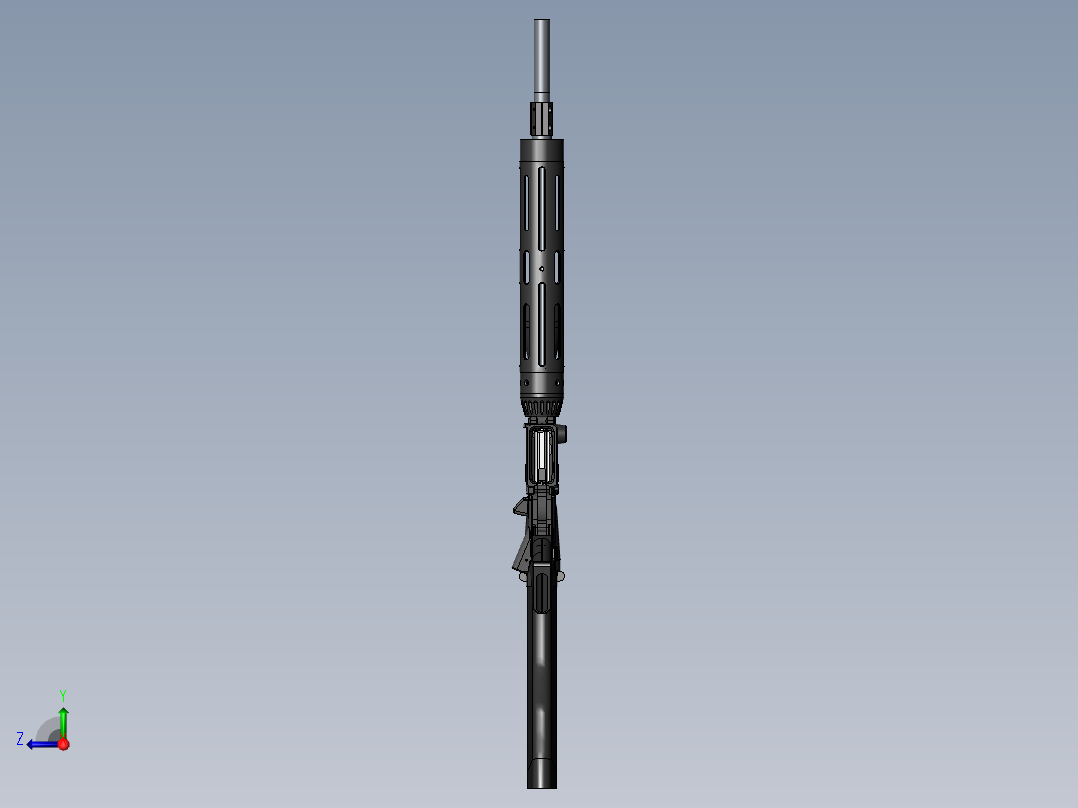 手枪左轮冲锋枪老式狙击步枪设计3D图纸ar15_flat-top-1 2 SW UG X_T右视图