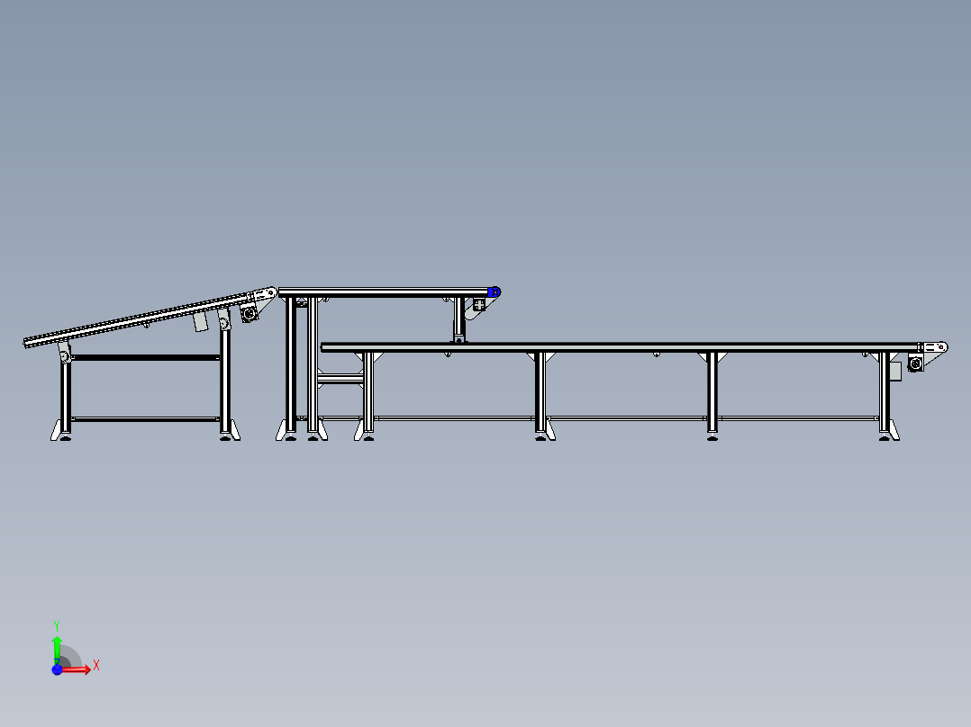 双层皮带线带斜坡  sw22前视图