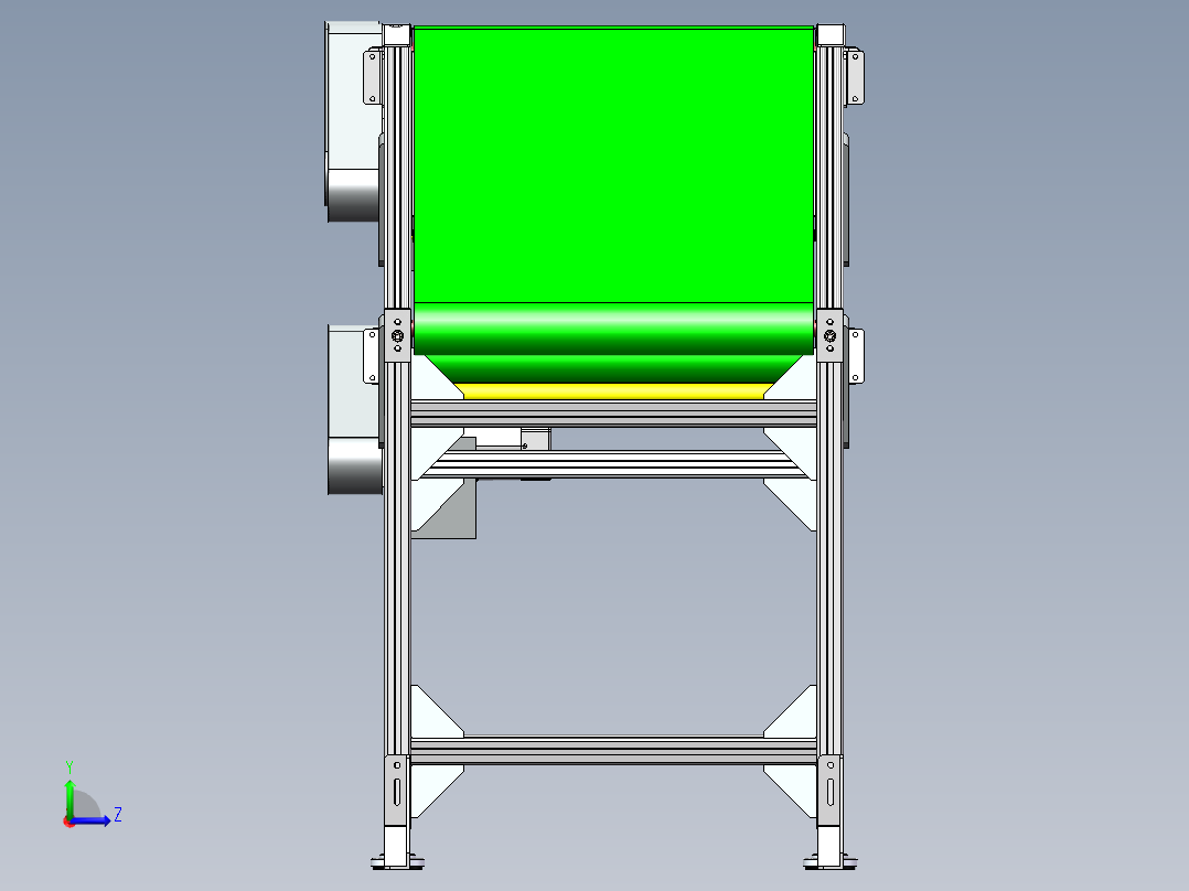 双层皮带线带斜坡  sw22左视图