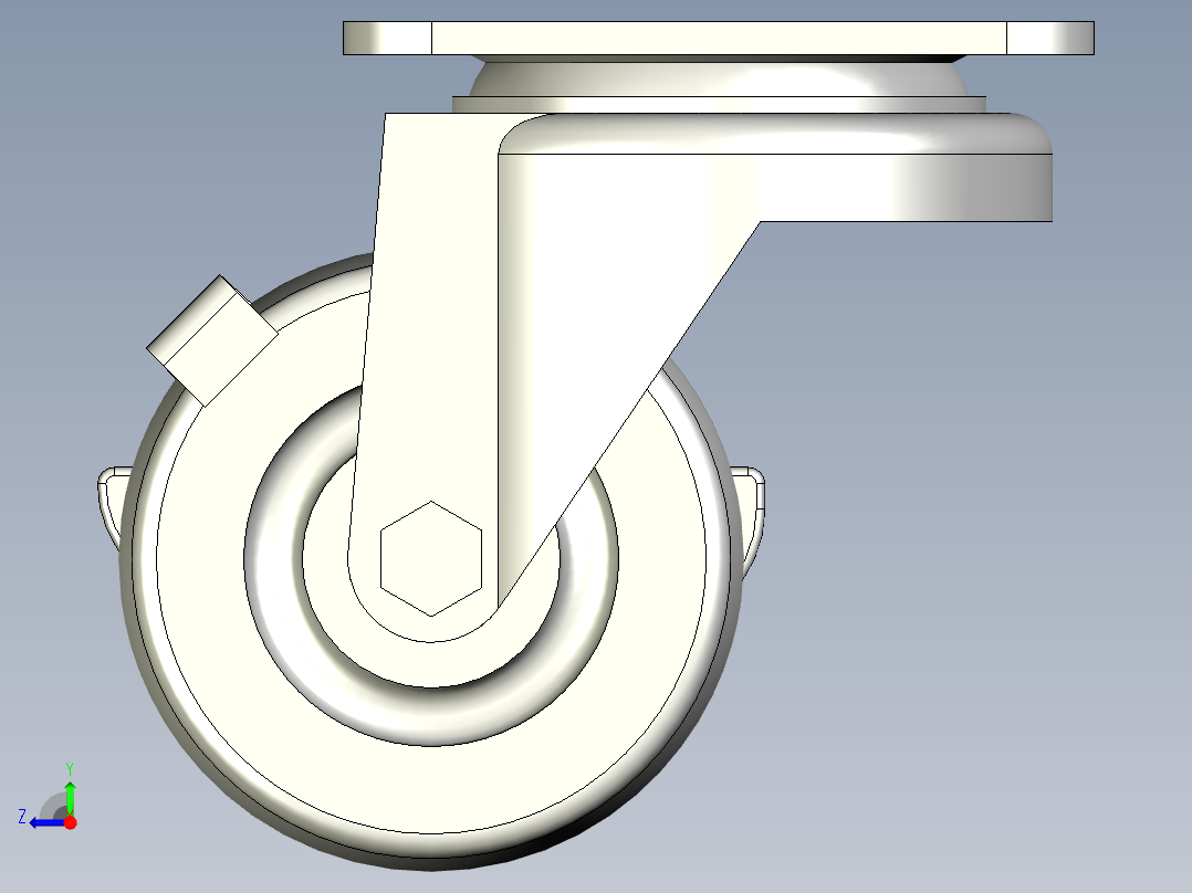 万向脚轮 中重载型右视图