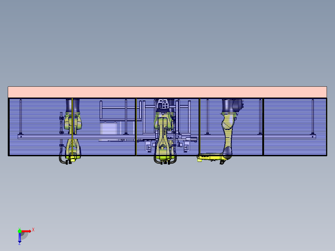 电路板电容自动化装配线设计俯视图
