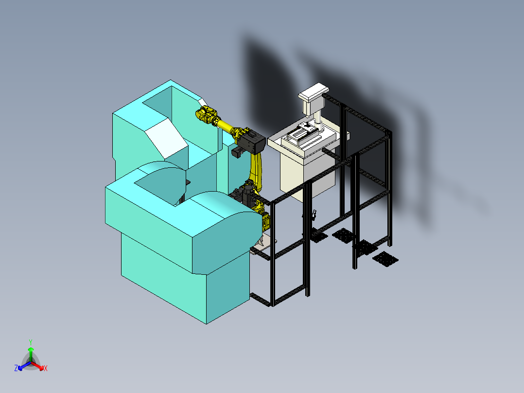 电机盖机床自动上下料方案