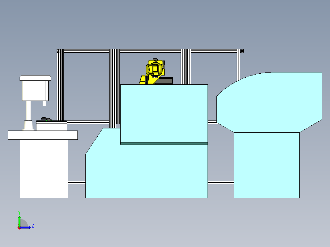 电机盖机床自动上下料方案左视图