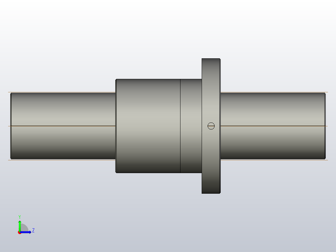 FF8012-5滚珠丝杆3D模型左视图