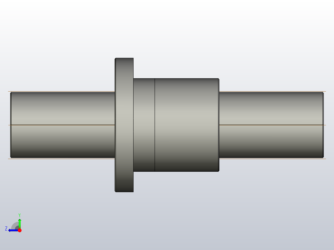 FF8012-5滚珠丝杆3D模型右视图