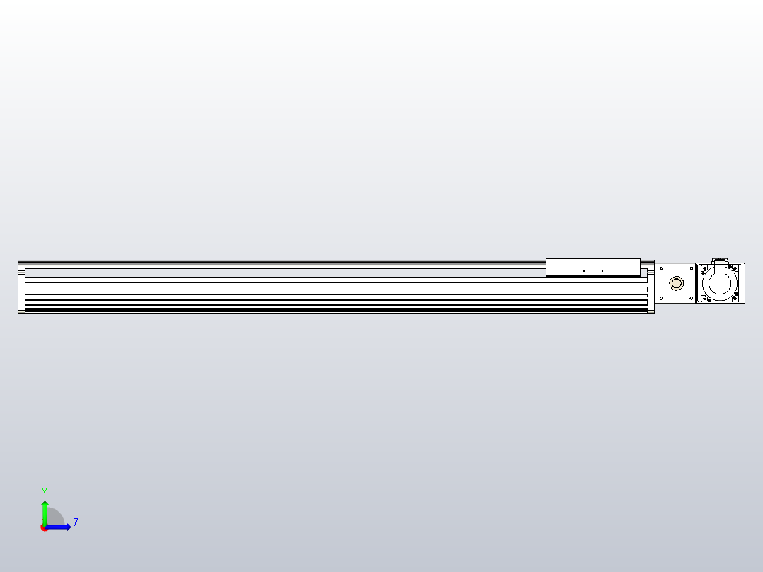 皮带直线轴半封闭可选导轨TPA-HNB-202D-140-L1000-MR-C-P75-N3左视图