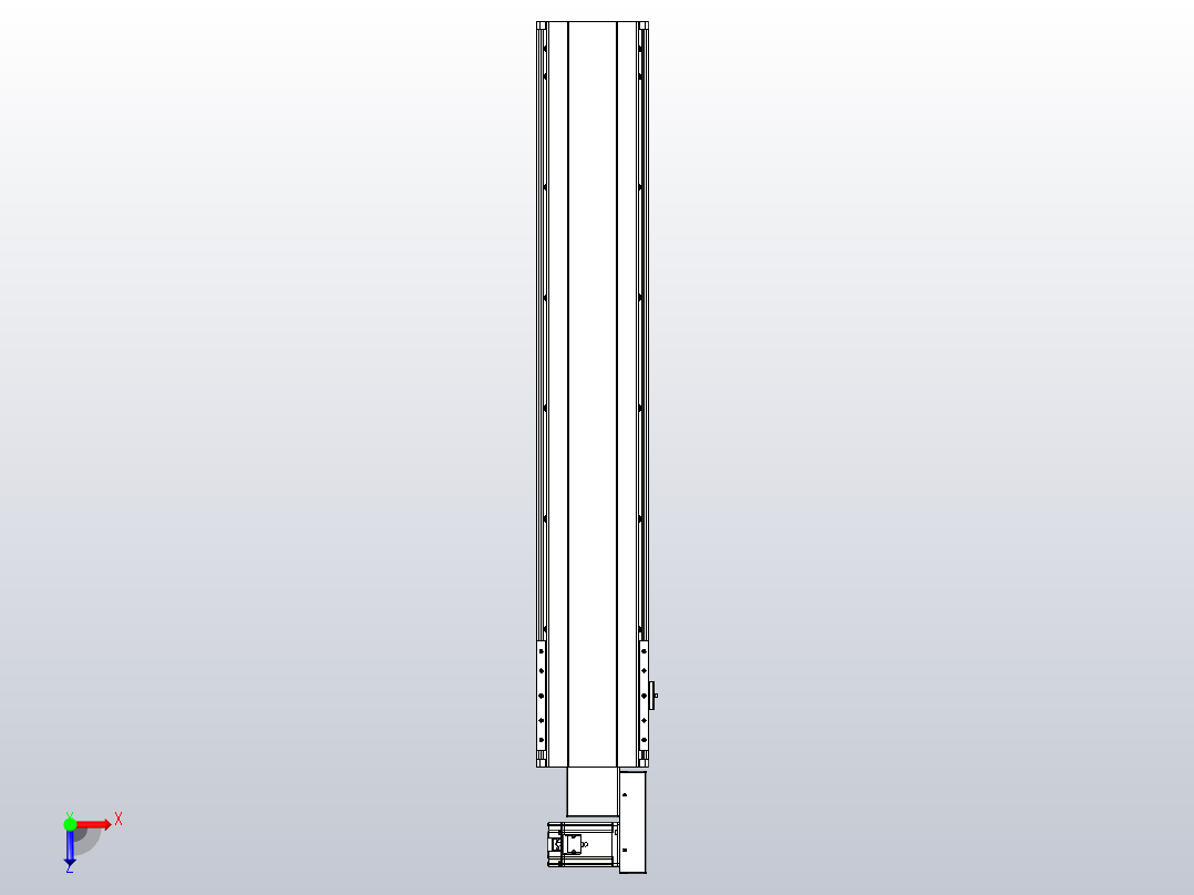 皮带直线轴半封闭可选导轨TPA-HNB-202D-140-L1000-MR-C-P75-N3俯视图