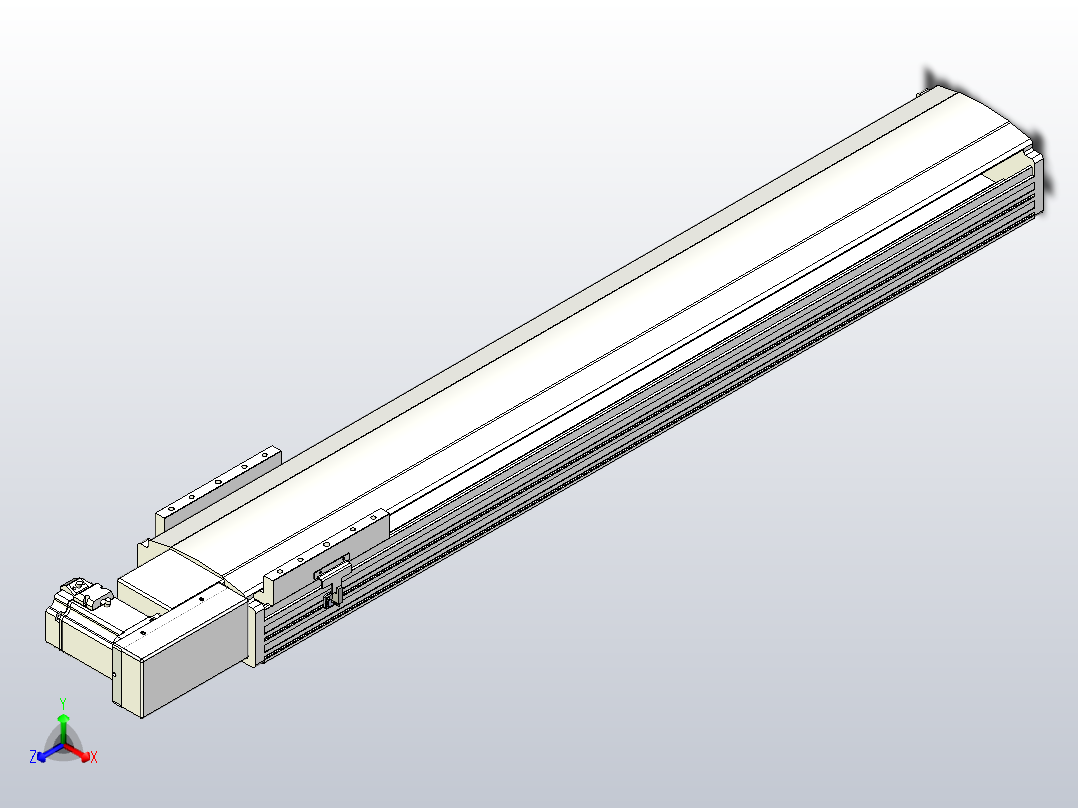 皮带直线轴半封闭可选导轨TPA-HNB-202D-140-L1000-MR-C-P75-N3正等轴测图