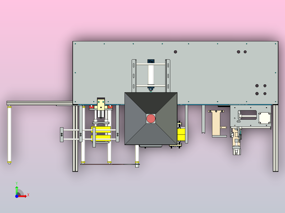 粉末液体形式填充密封前视图