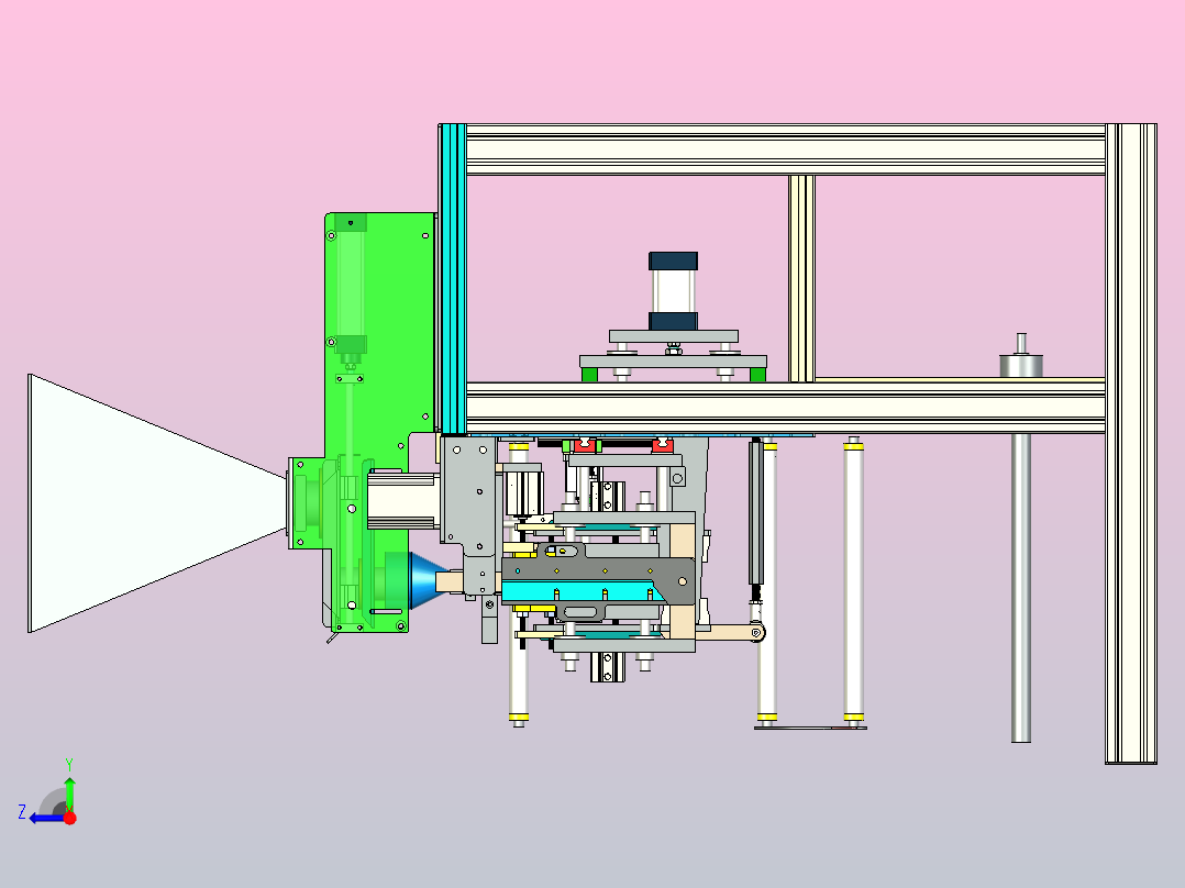 粉末液体形式填充密封右视图