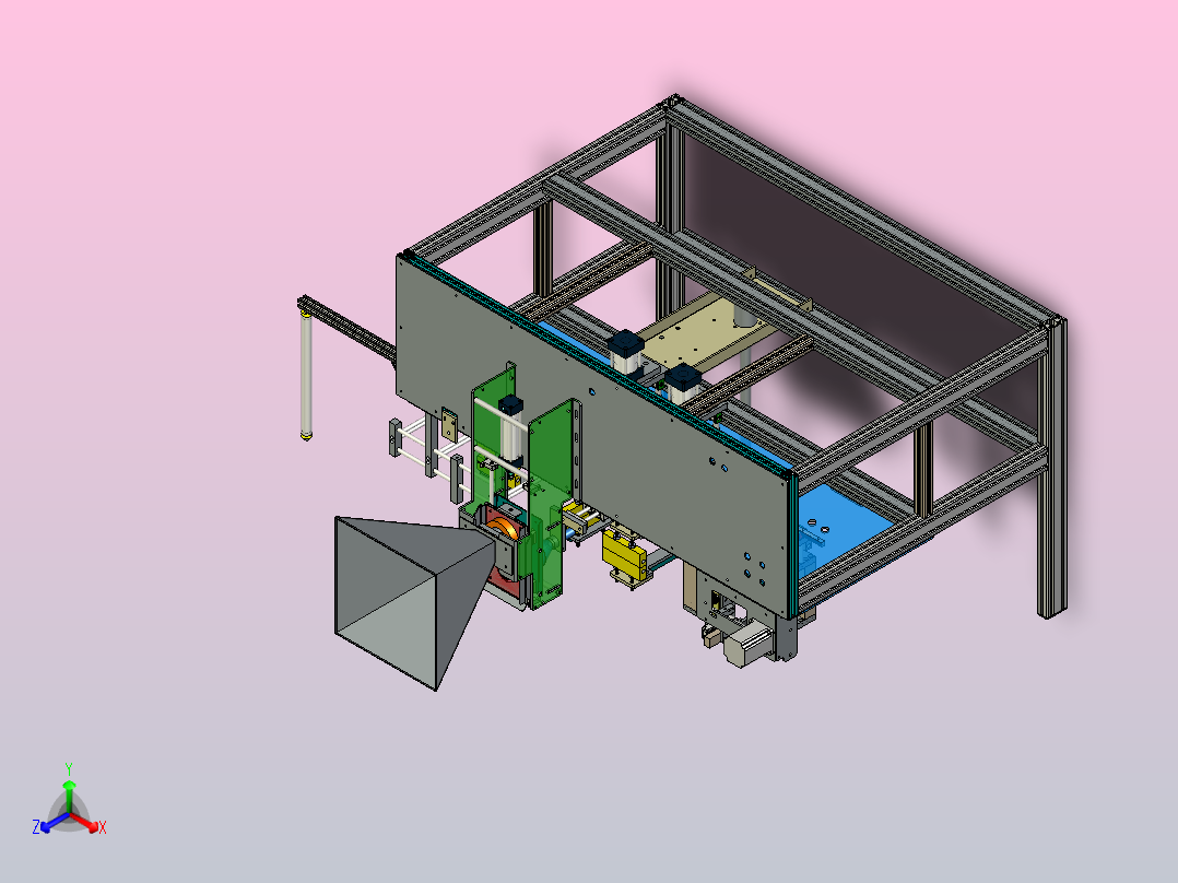 粉末液体形式填充密封正等轴测图