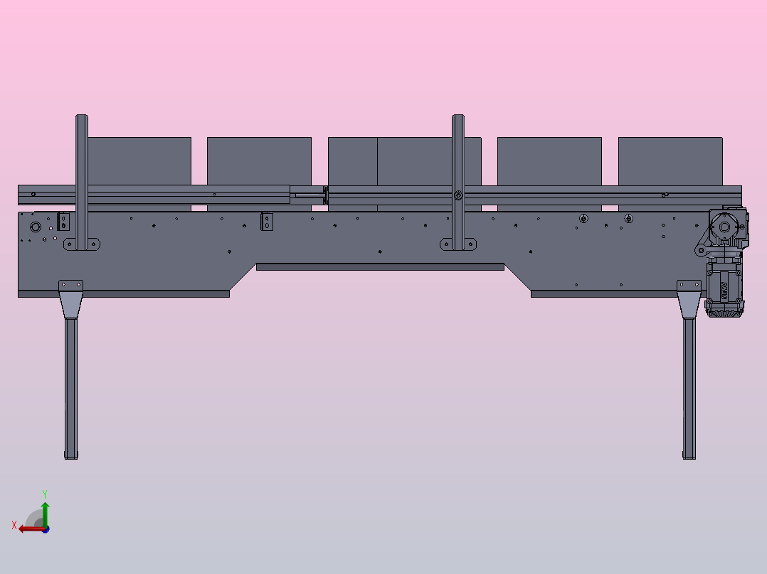 SPM型输送机3D图纸 Solidworks设计后视图