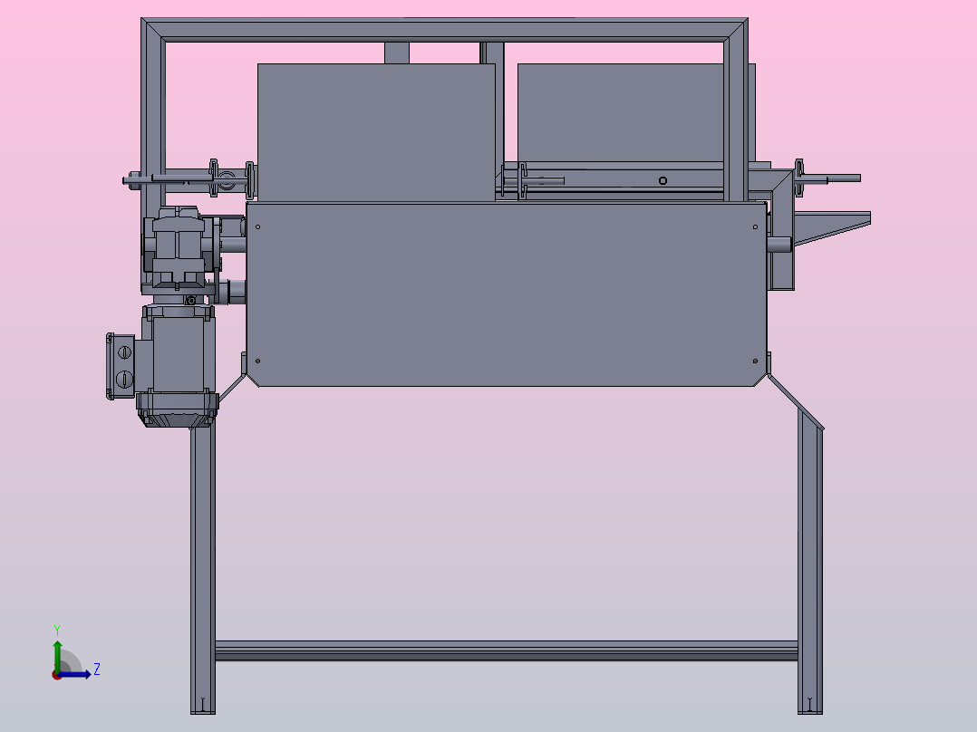 SPM型输送机3D图纸 Solidworks设计左视图