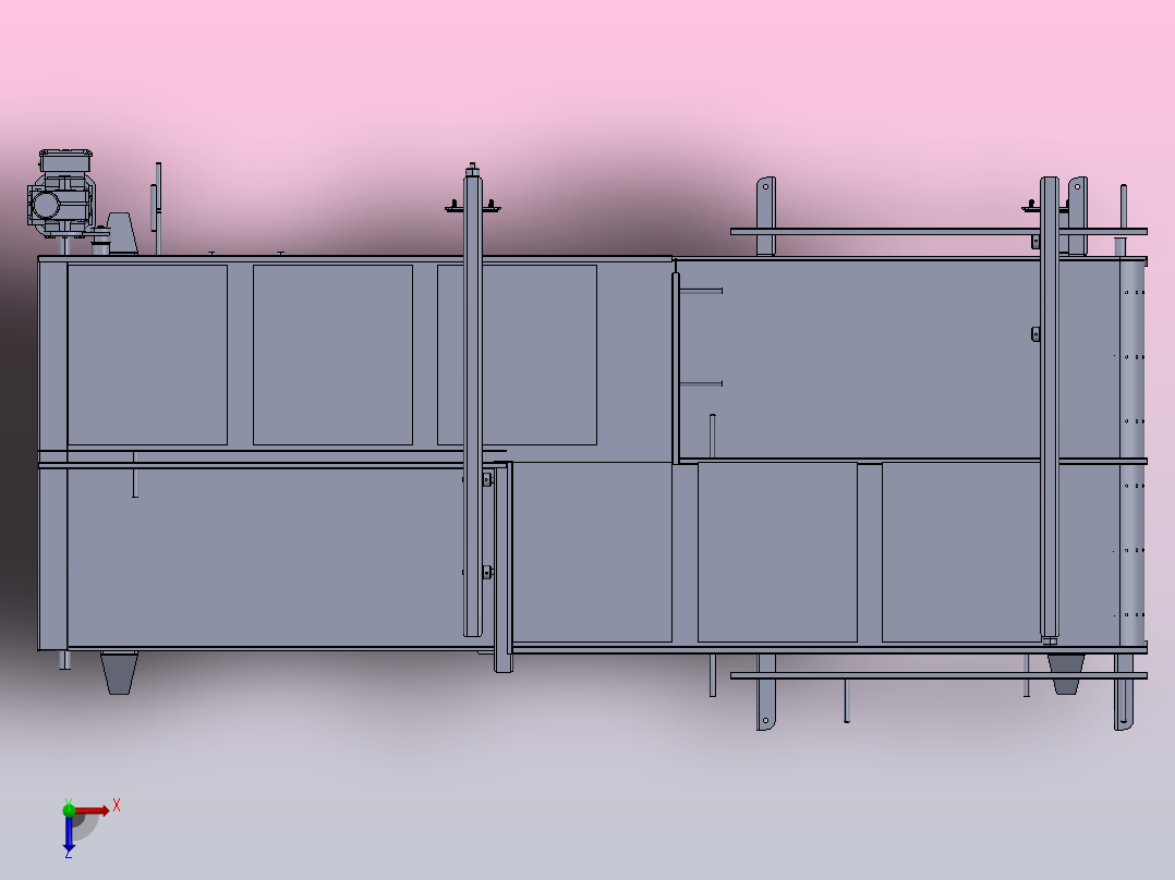 SPM型输送机3D图纸 Solidworks设计俯视图