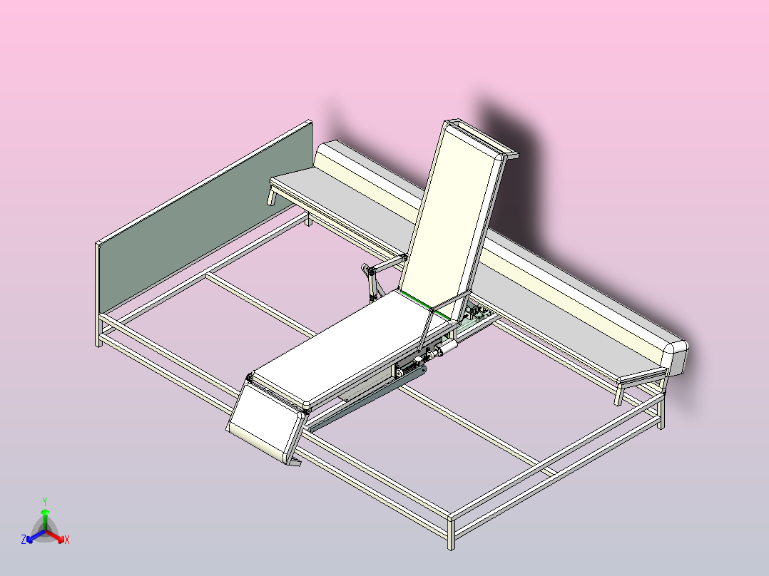折叠座椅床主视图