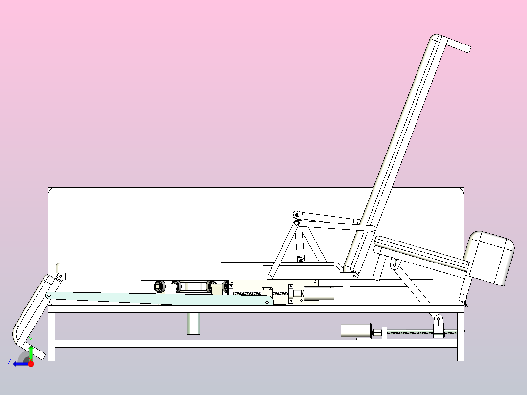 折叠座椅床右视图