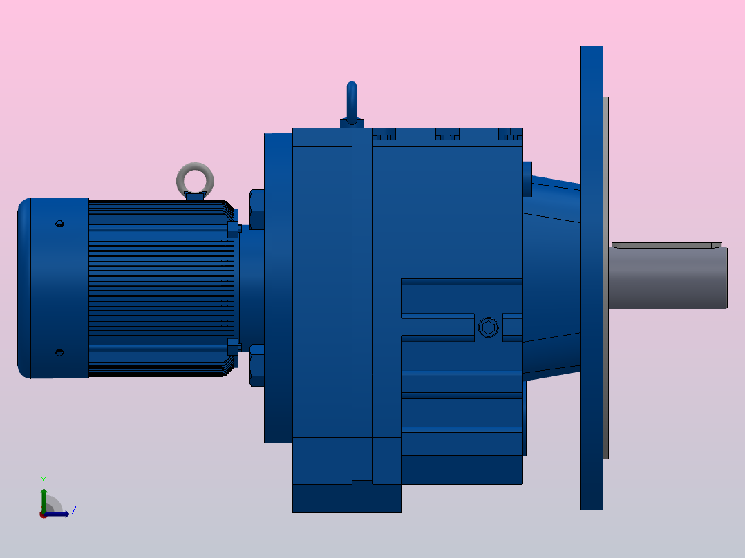 RF97法兰轴伸式安装斜齿轮减速机RF97-Y0.37-8P-71-M1-0°-Φ450左视图