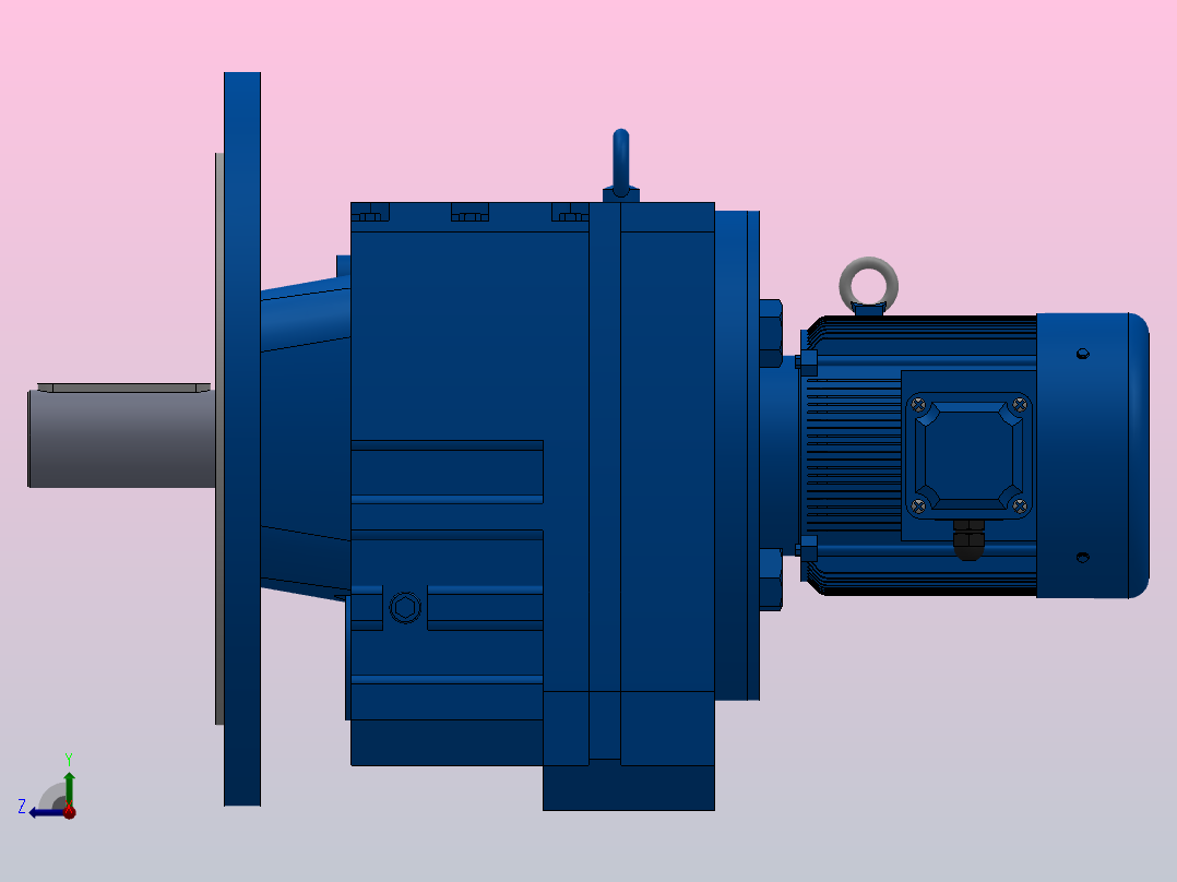 RF97法兰轴伸式安装斜齿轮减速机RF97-Y0.37-8P-71-M1-0°-Φ450右视图