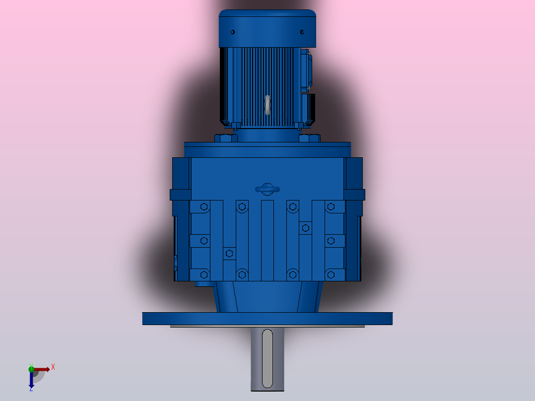 RF97法兰轴伸式安装斜齿轮减速机RF97-Y0.37-8P-71-M1-0°-Φ450俯视图