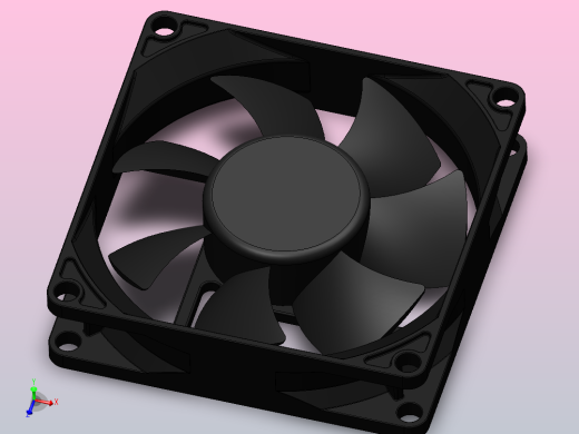 80mm电脑风扇3D模型