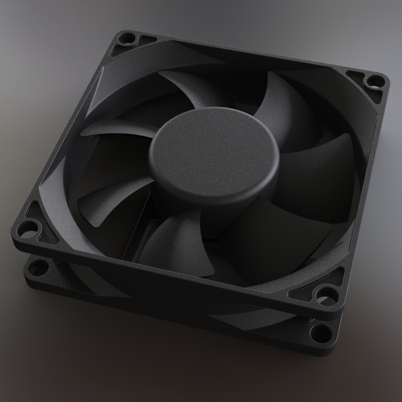 80mm电脑风扇3D模型