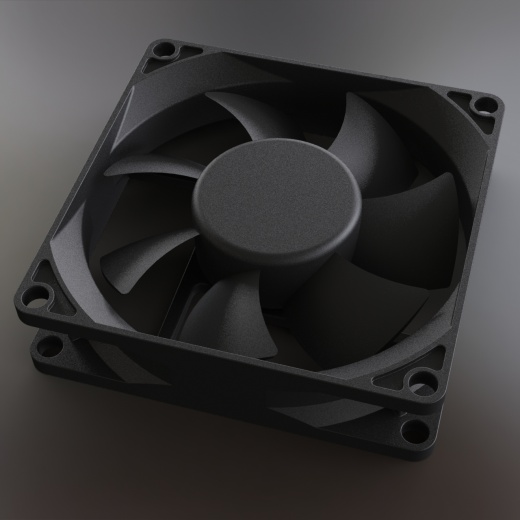80mm电脑风扇3D模型缩略图
