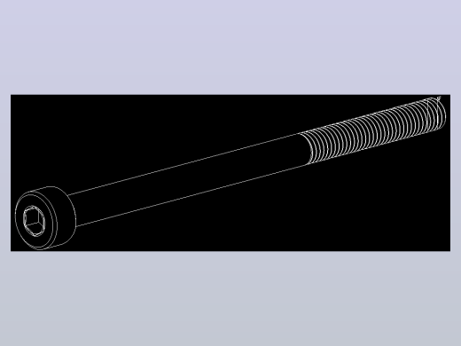M3 x 0 5mm螺纹50mm长内六角螺钉.DWG