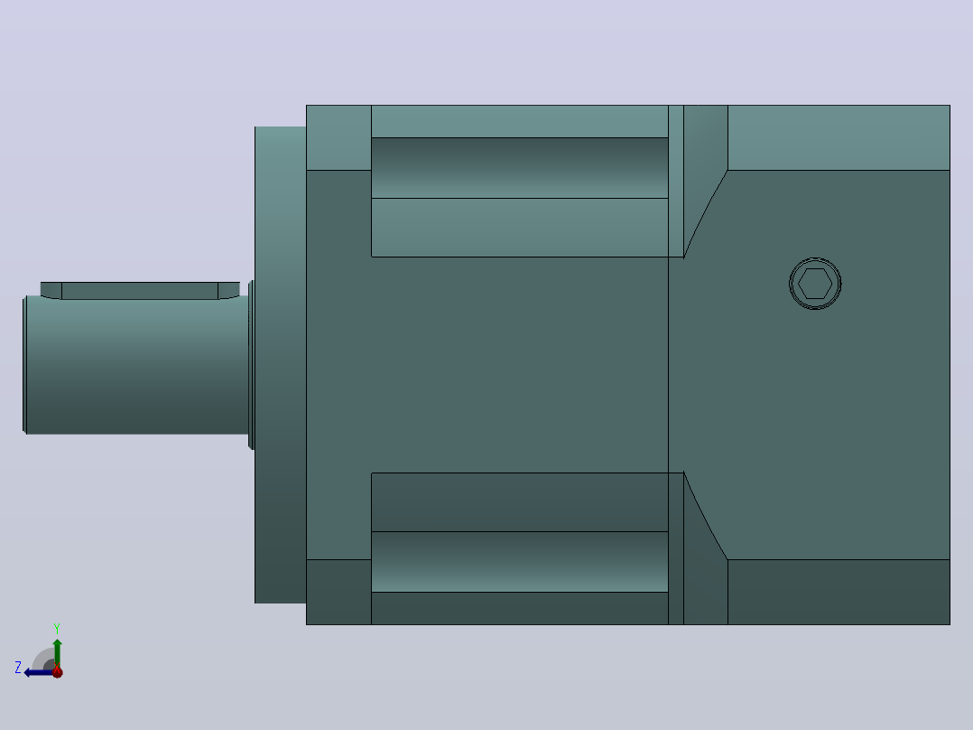 PLX120转90(孔输出)精密行星减速机[PLX120-4-S2-P2-32]右视图