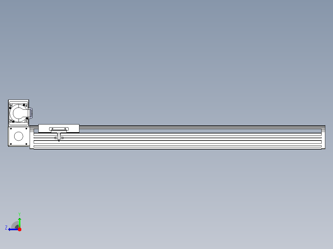 皮带直线轴半封闭可选导轨TPA-HNB-140D-120-L700-LU-Y-P40-N3右视图