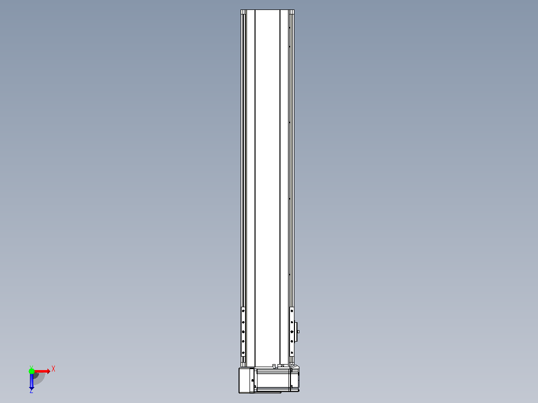 皮带直线轴半封闭可选导轨TPA-HNB-140D-120-L700-LU-Y-P40-N3俯视图
