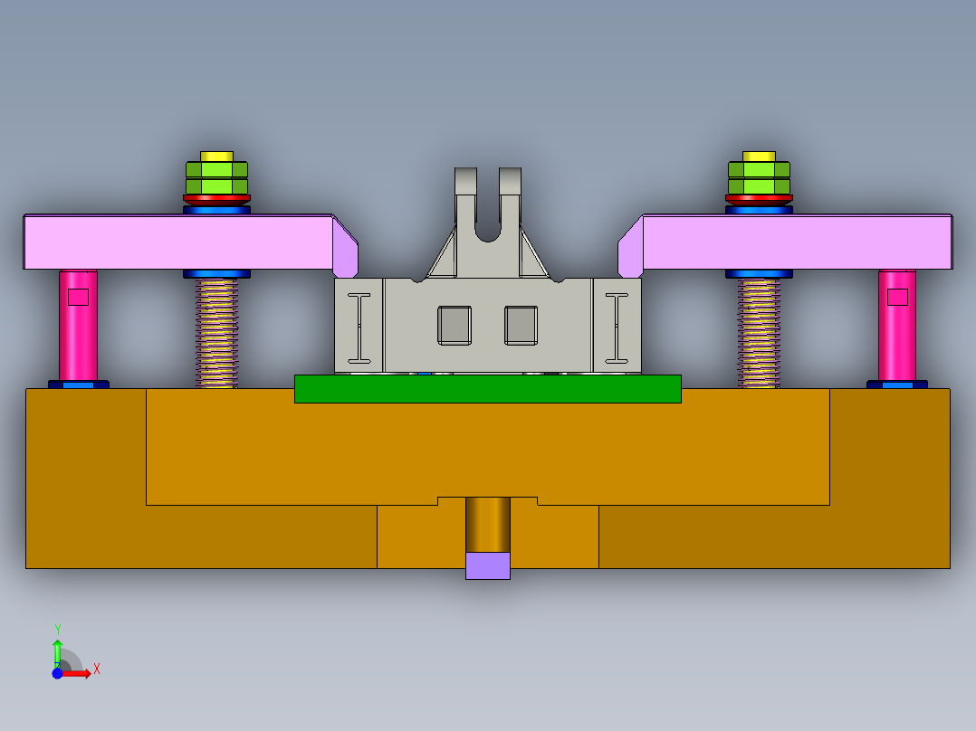 注塑机尾板机械加工工艺规程及夹具设计前视图