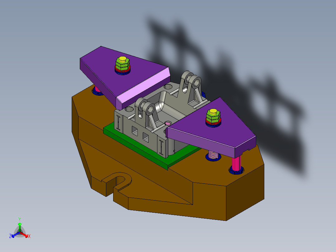 注塑机尾板机械加工工艺规程及夹具设计正等轴测图