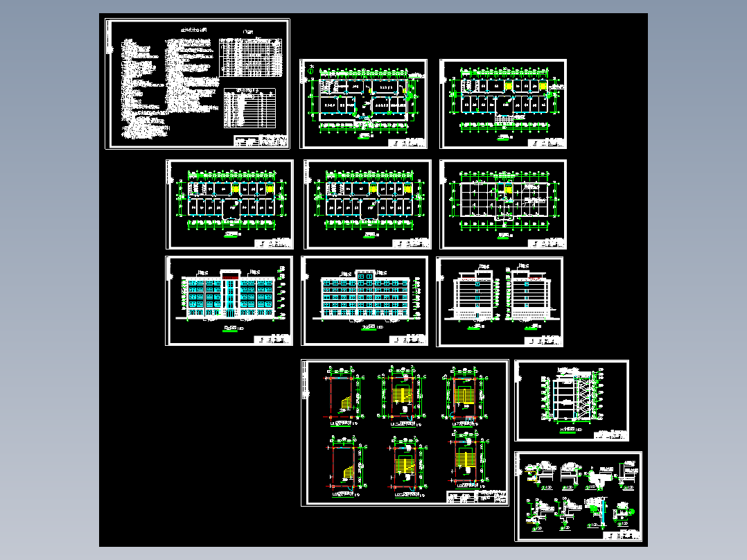 某五层框架办公楼建筑图结构图计算书答辩技巧3200平米左右