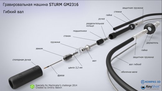 手持电动雕刻机GM2316三维建模图纸 X_T STP BIP等格式缩略图
