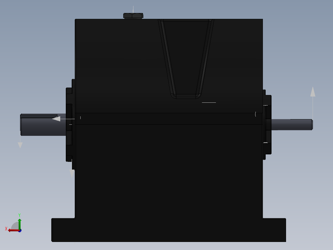 二轴齿轮减速机后视图