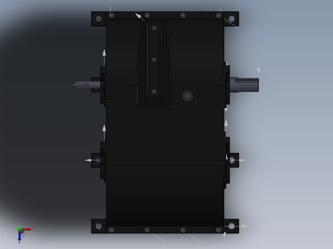 二轴齿轮减速机俯视图