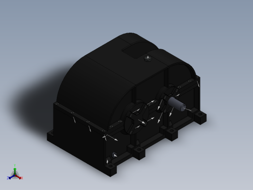 二轴齿轮减速机正等轴测缩略图