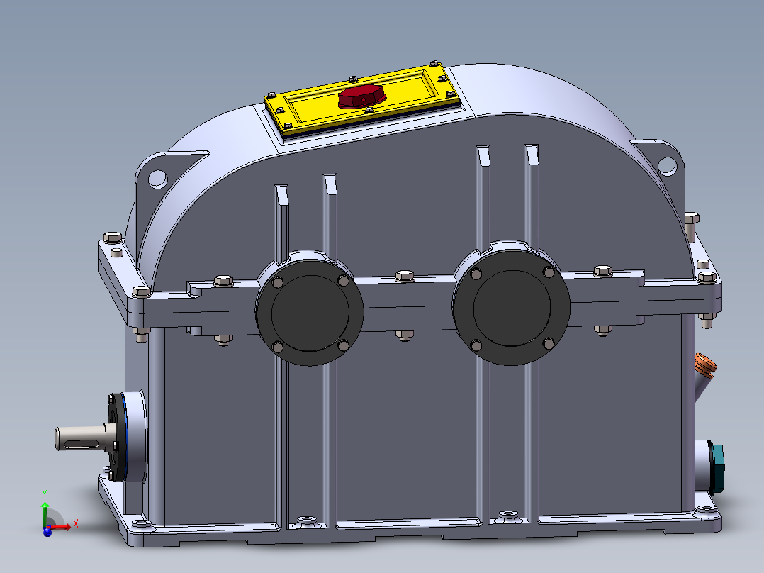 斜齿轮蜗轮蜗杆二级减减箱3D图纸 Solidworks设计