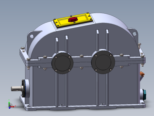 斜齿轮蜗轮蜗杆二级减减箱3D图纸 Solidworks设计