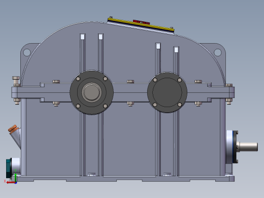 斜齿轮蜗轮蜗杆二级减减箱3D图纸 Solidworks设计后视缩略图