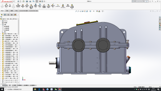 斜齿轮蜗轮蜗杆二级减减箱3D图纸 Solidworks设计缩略图