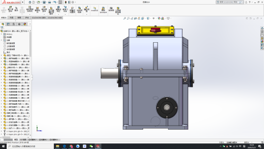 斜齿轮蜗轮蜗杆二级减减箱3D图纸 Solidworks设计缩略图