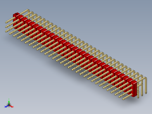 彩色公排针 100mil 2.54mm 系列-DS1022_red_3x31p_100mil_TypeD_rev1.0