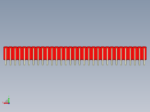 彩色公排针 100mil 2.54mm 系列-DS1022_red_3x31p_100mil_TypeD_rev1.0后视缩略图