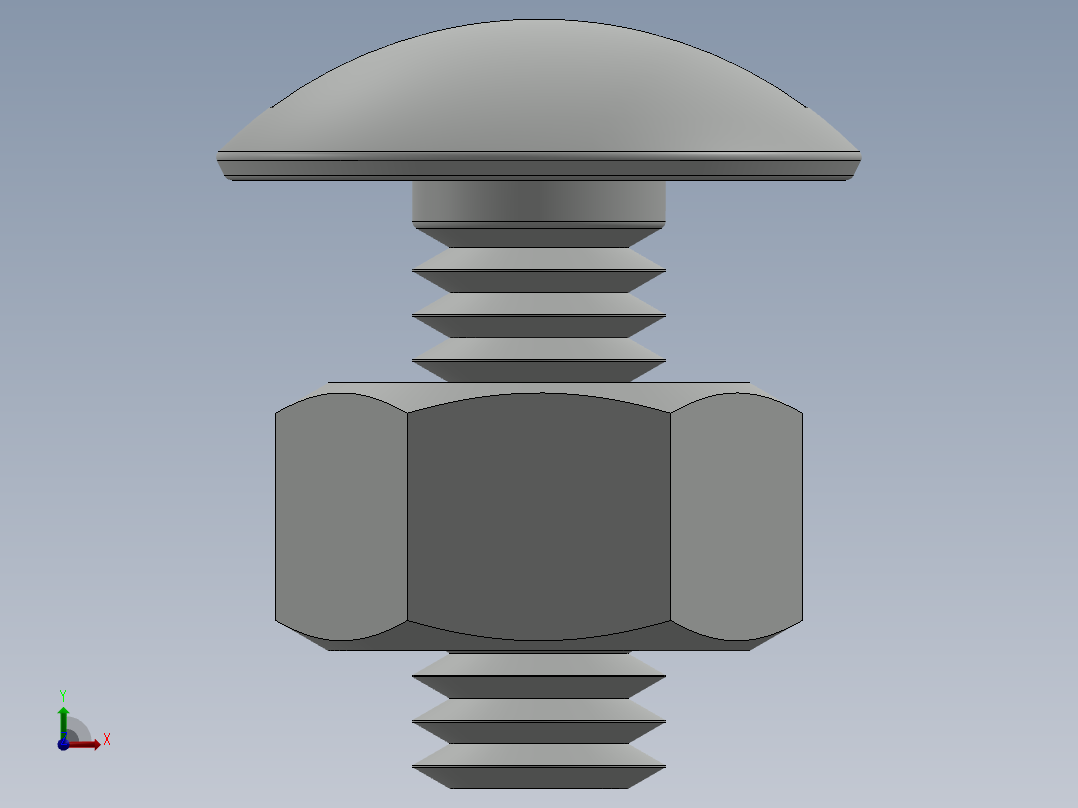 紧固件-0.3125 Truss Slot Bolt前视图