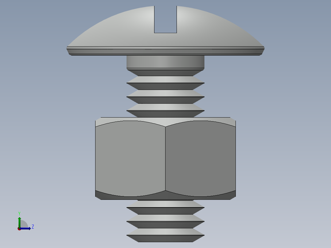 紧固件-0.3125 Truss Slot Bolt左视图