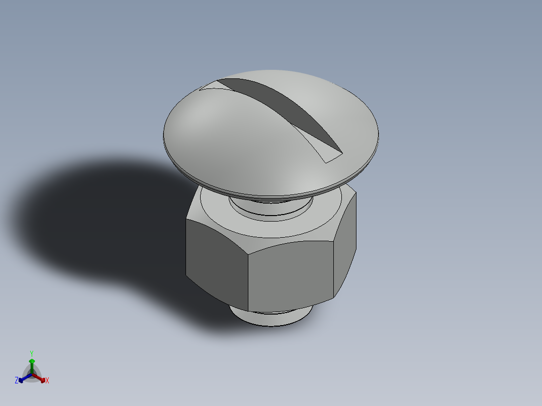 紧固件-0.3125 Truss Slot Bolt正等轴测图
