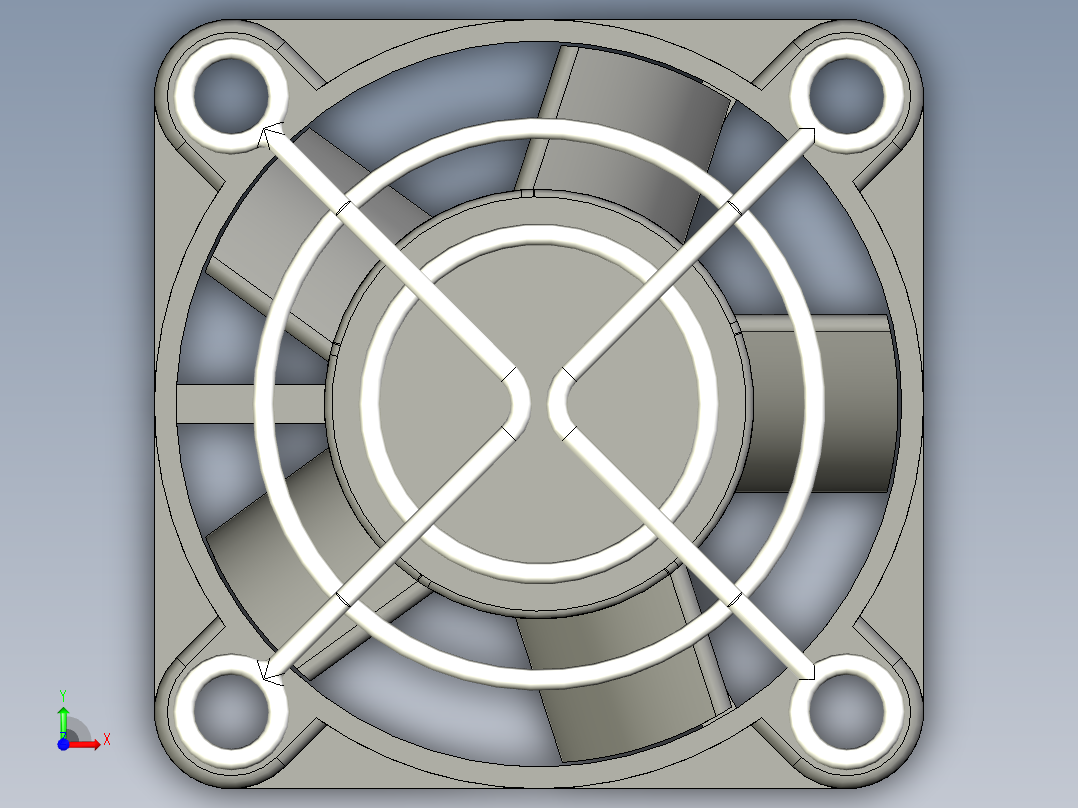 轴流风扇35x35x10毫米，带风扇罩前视图